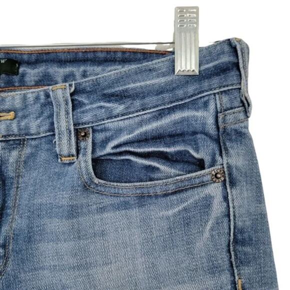 J Crew Matchstick Stretch Straight Leg Jeans Blue Women Size 27S Raw Hem - Picture 4 of 9